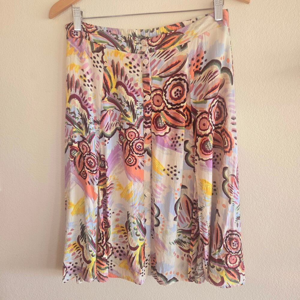 ASTR the Label floral print button down midi skirt with 2 side slits